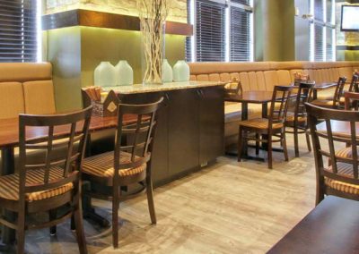 Restaurant design with booths and tables