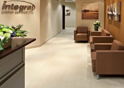 Hallway into reception area with waiting room