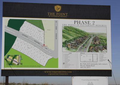 Sign on lot featuring phase 2 available with information on the lot