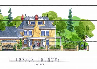 Sketch of French Country home