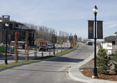 Main road leading up to new houses being built