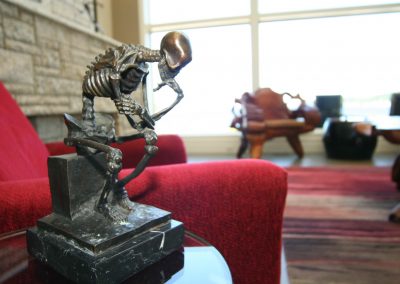 Skeleton artwork sculpture in home