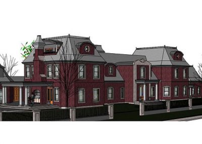 Computer aided drafting of large burgundy victorian estate