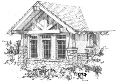 Sketch of exterior windows on house
