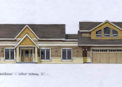 Sketch of exterior custom home renovation