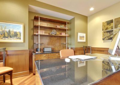 Home office with large granite desk