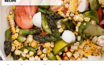 Potato, corn and asparagus salad